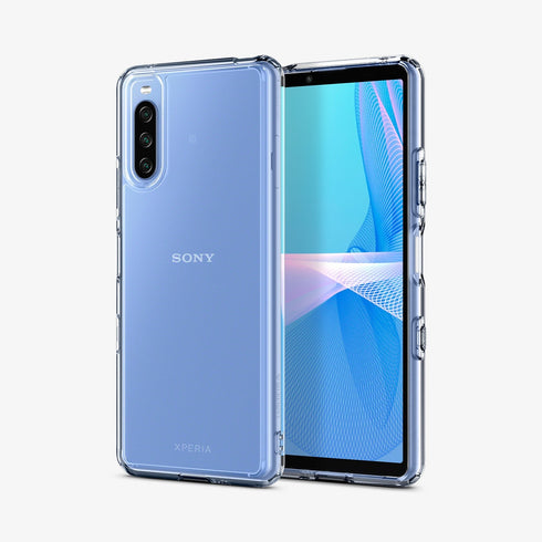 ACS03130 - Sony Xperia 10 III Case Ultra Hybrid in crystal clear showing the back